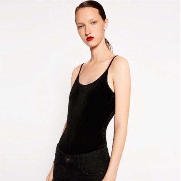 Zara Tops Zara Velvet Bodysuit Poshmark